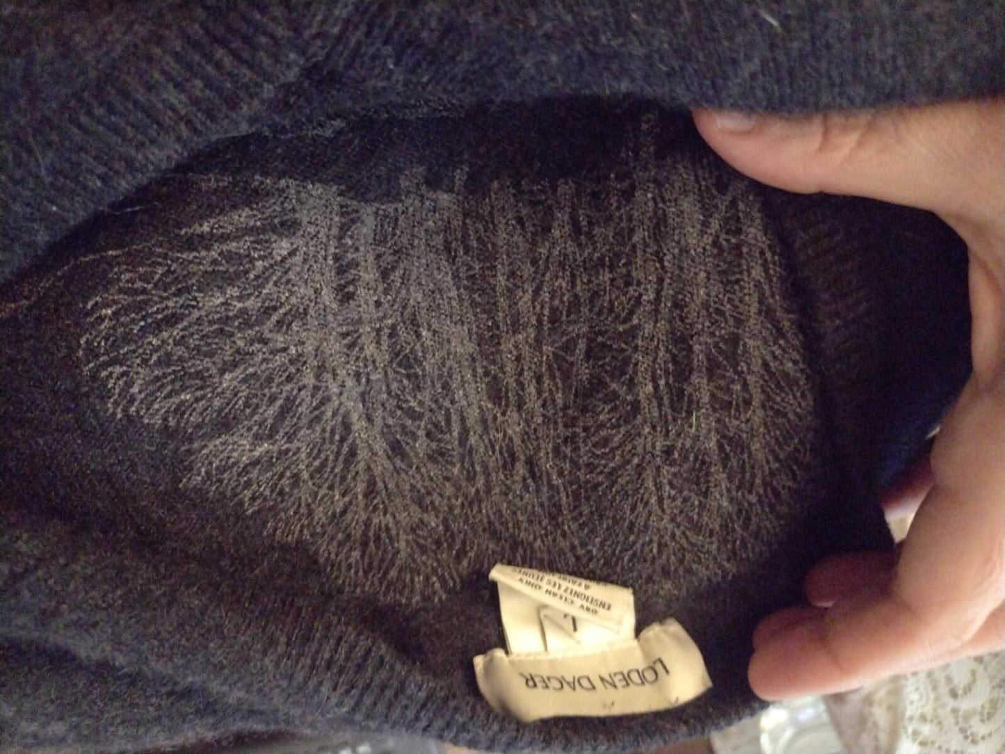 Loden Dager 100% Cashmere V Neck Sweater L Gray Minimalist