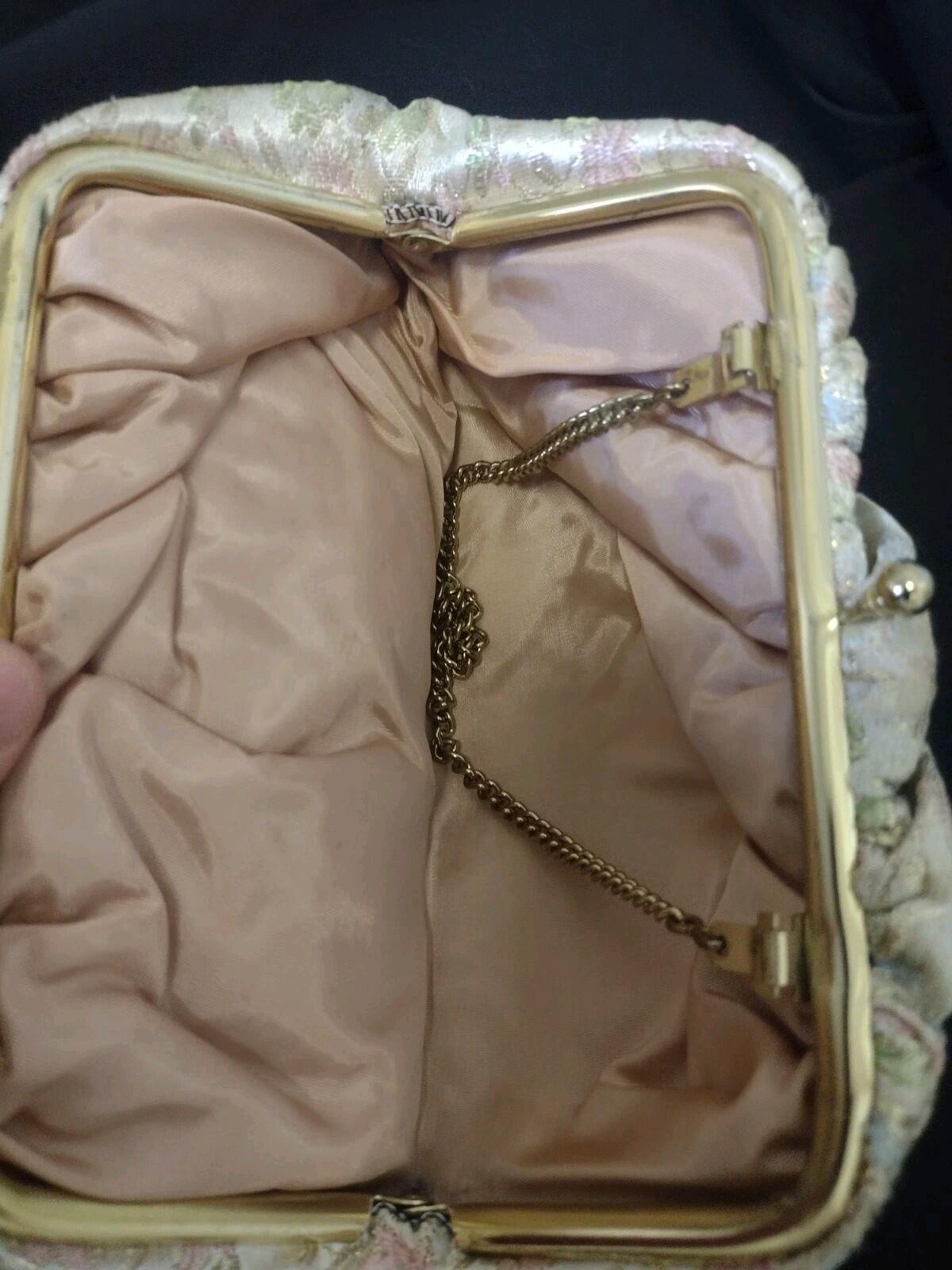 VTG 50s 60s Brocade & British Hong Kong Beaded Clutch Lot w Van Raalte Gloves