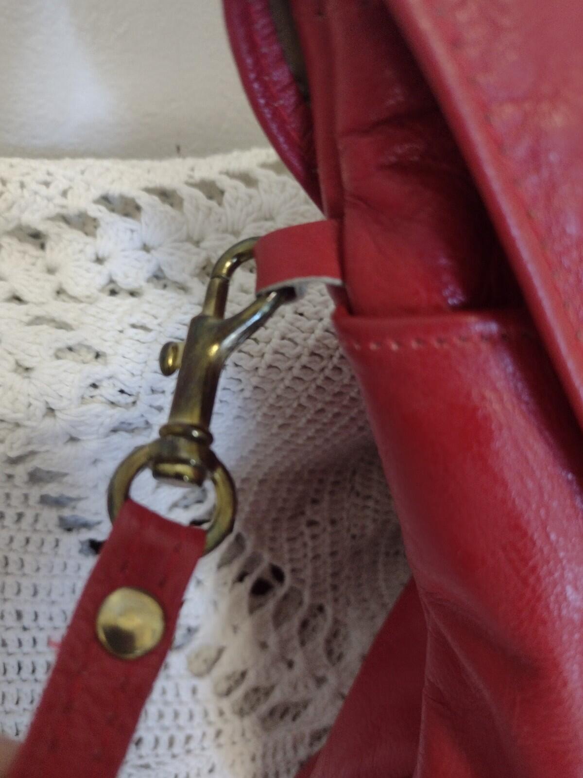 Set Of 2 VTG Red Leather & Straw Purses 80s Handmade Philippines Clutch Bag Lot