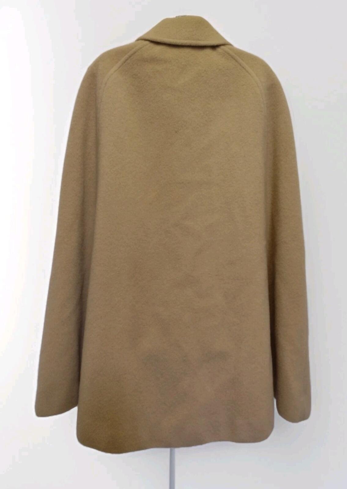 VTG 70s Pendleton 100% Virgin Wool Camel Cape Coat Arm Slits Satin Lined Sz 14
