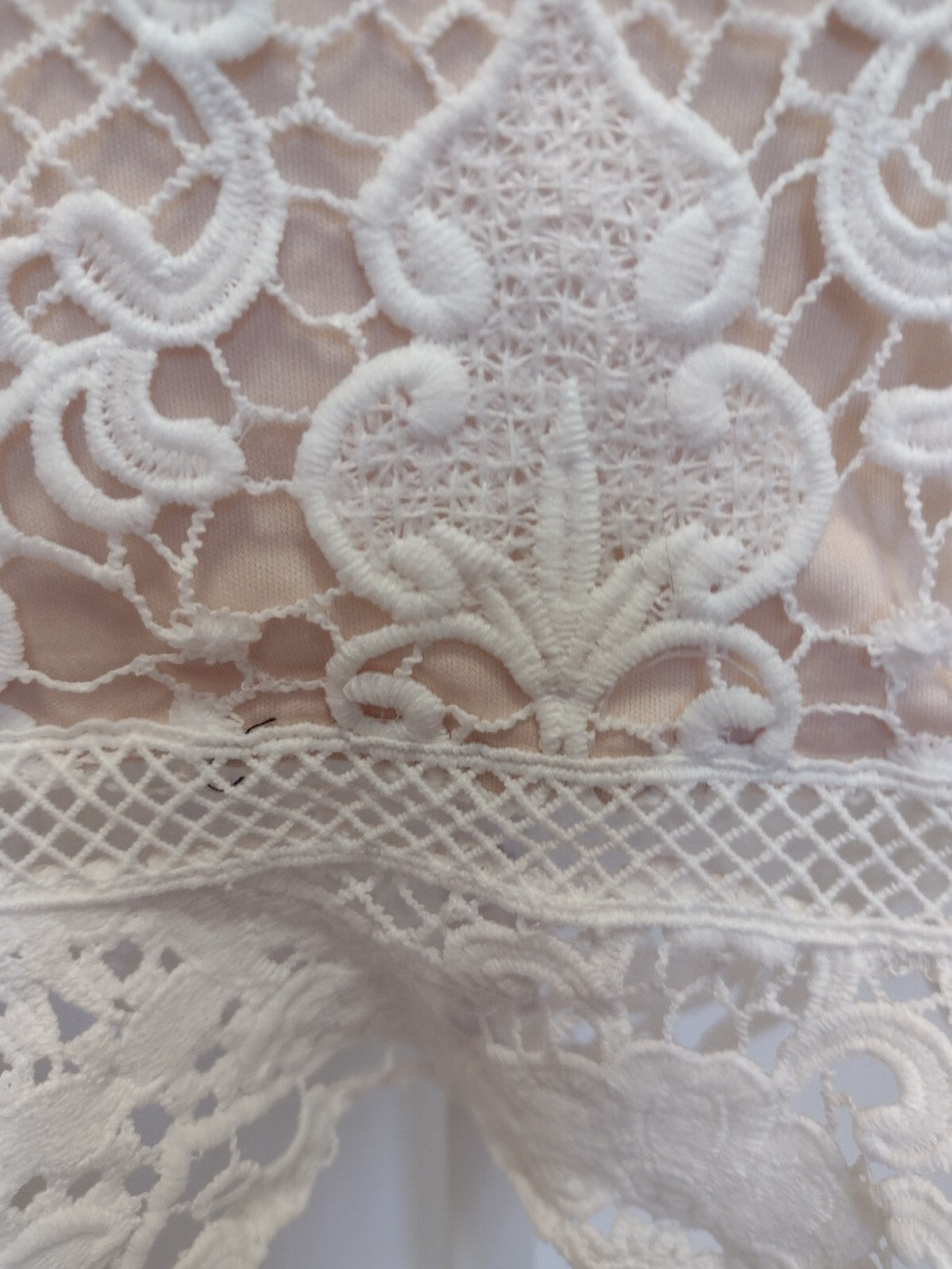 Superdown Lace Mini Dress Open Back White Bridal Cocktail Coquette Large