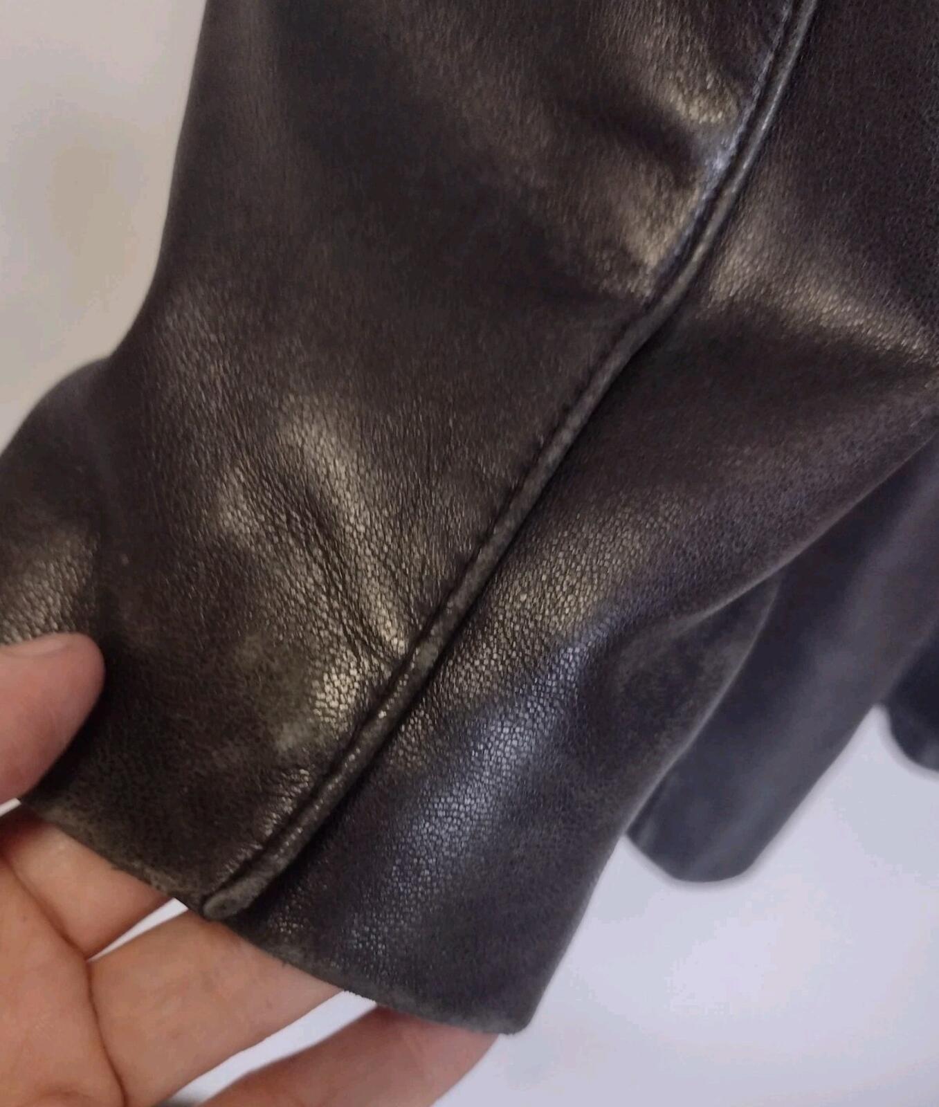 Black Old Stock Vintage Guess Butter Soft Leather Jacket W Removable Liner L