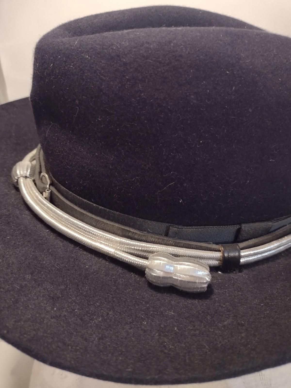 Rare Vintage Stetson 3XXX Beaver Hat Long Oval 7 Layered Band Chin Strap