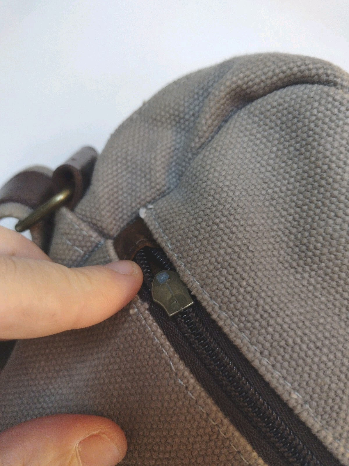Green Mountain Leather Canvas Messenger Bag Brown Crossbody Utility Travel EDC