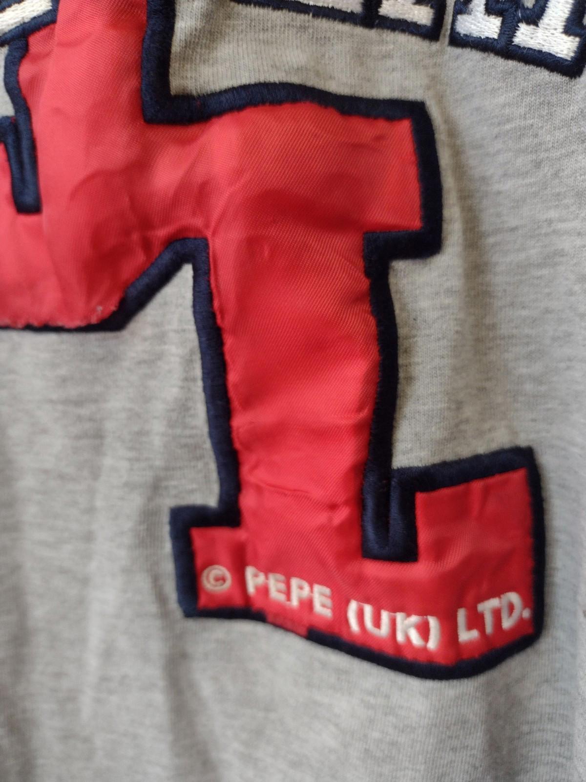 Y2K VTG Pepe Jeans Patchwork 30 Years Shirt XL Gray Denim Applique 73 Back