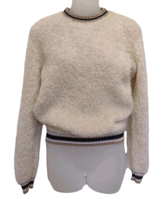 Tommy Hilfiger Italian Yarn Pilca Teddy Furry Sweater Creamy Colour Size S