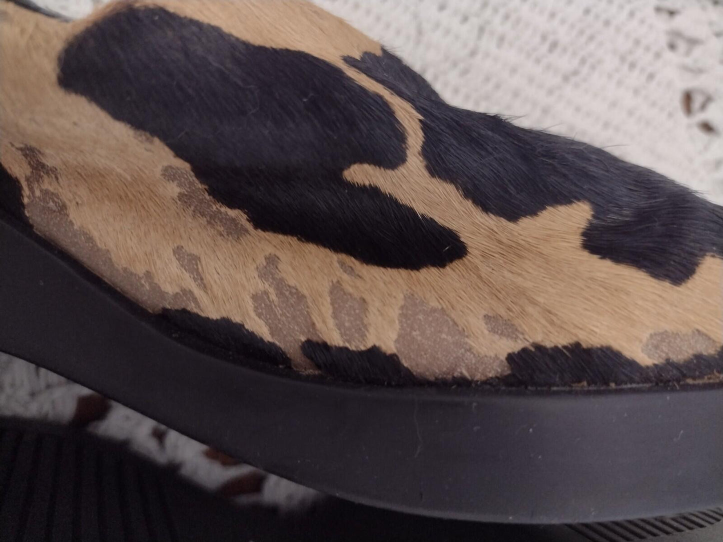 Retired VTG OS By Artifacts Pony Hair Brown Black Clogs Rubber Sole Sz 7