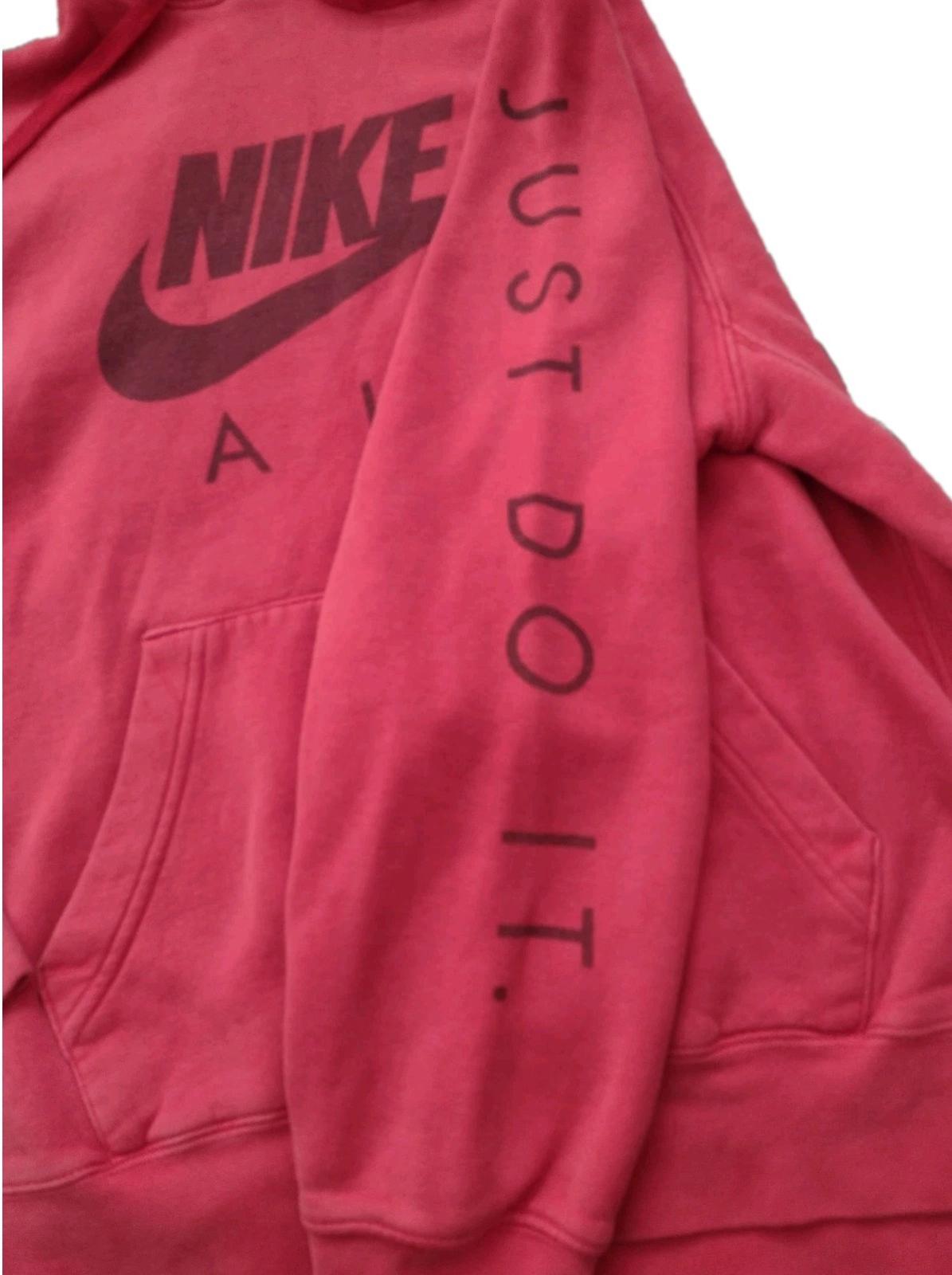 Nike Hoodie Mens M Just Do It Good Fade Red 2000s 90s Casual