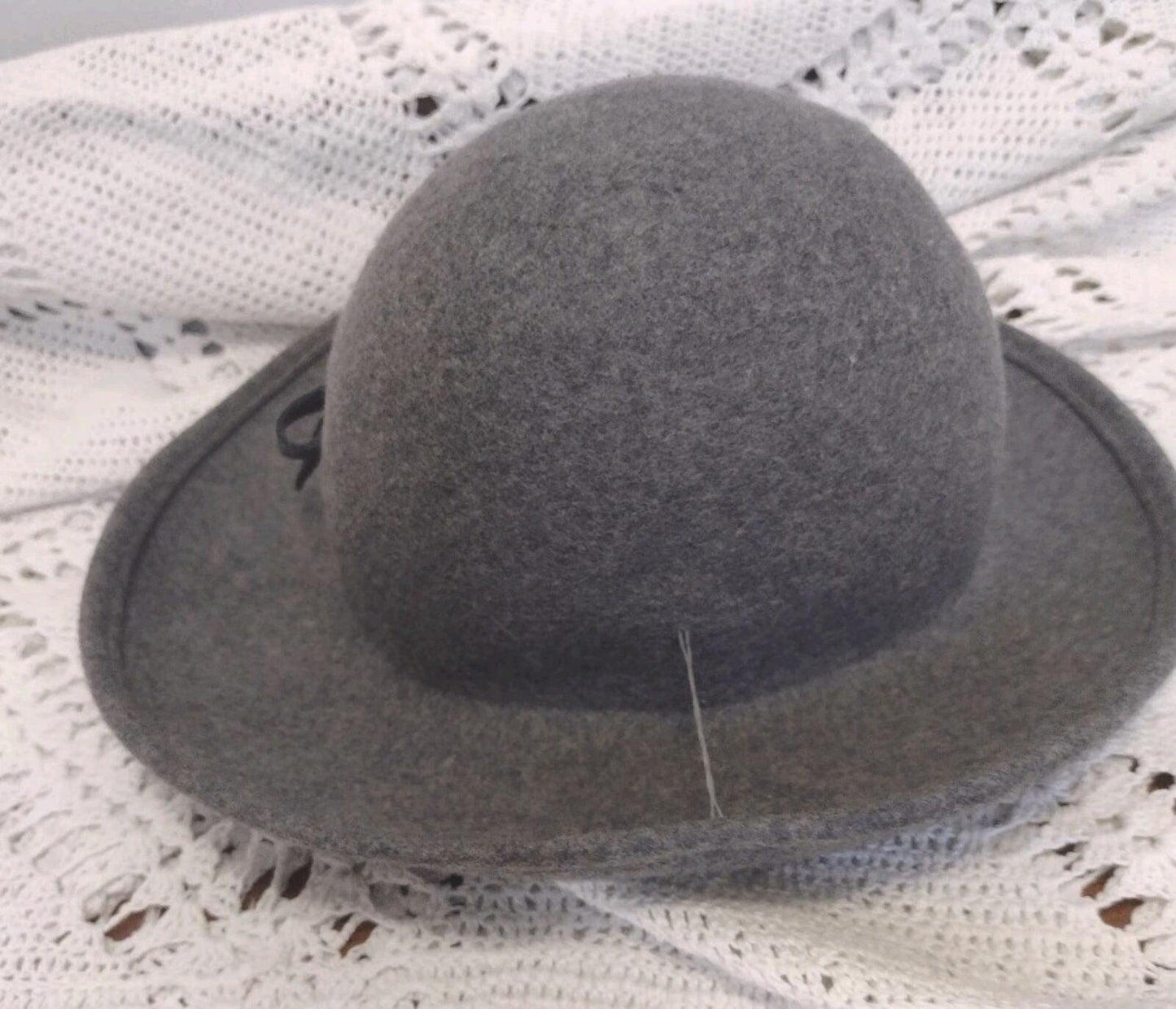 Vintage 60s Bollman Doeskin Felt Hat Gray 100% Wool USA Union Made Women’s Bow
