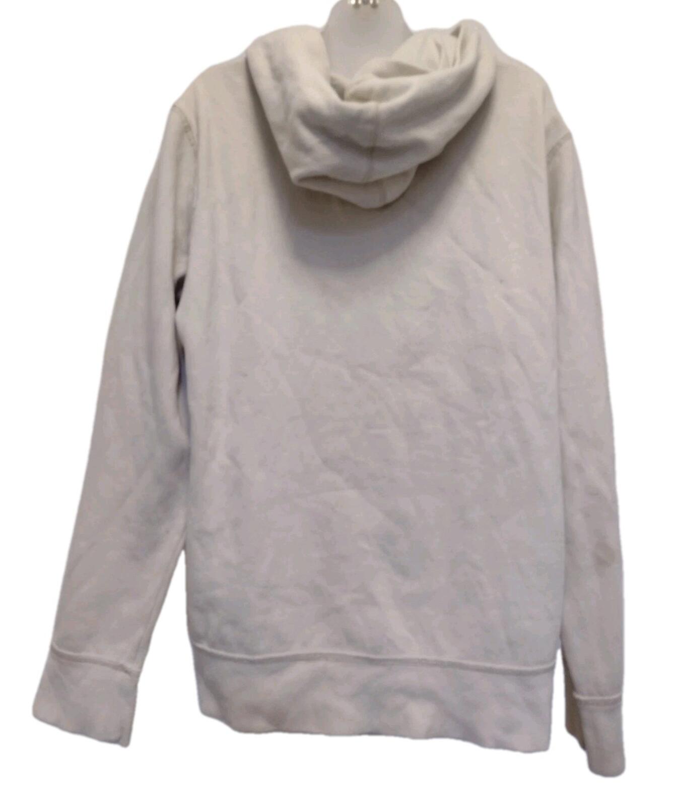 Vintage Aeropostale 87 Hoodie Men’s M Bone Off‑White Soft Fleece Y2K Distressed