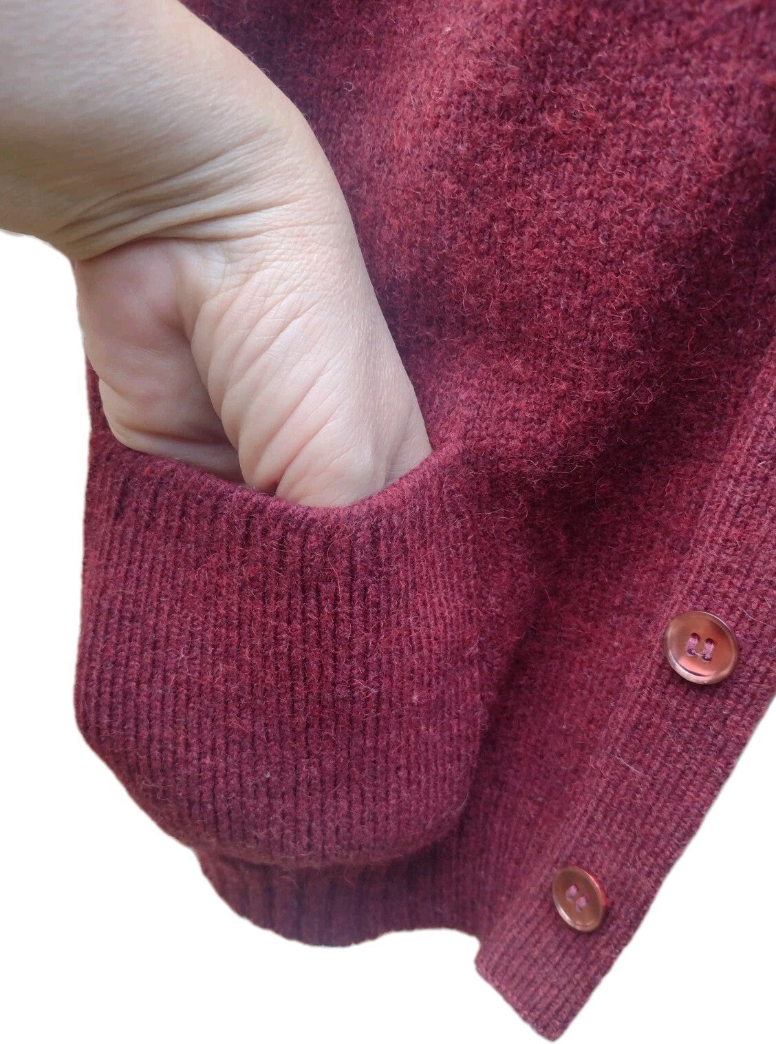 Jantzen Cardigan Sweater Mens L Vintage 80s Burgundy Wool Blend Grandpa USA