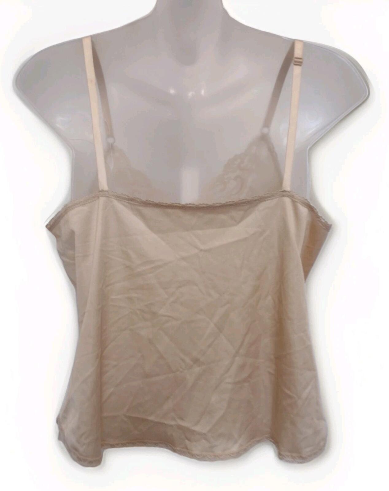 VTG 70s JCPenney Nice ’N Spicy Beige Lace Nylon Camisole Top 36 USA Union