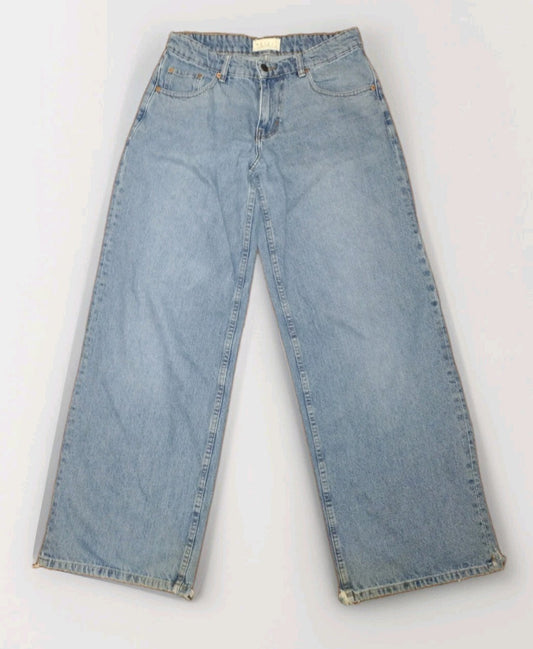 Motel Rocks Denim 28/34 Women’s Wide Leg Jeans Y2K Streetwear High Waist Rigid