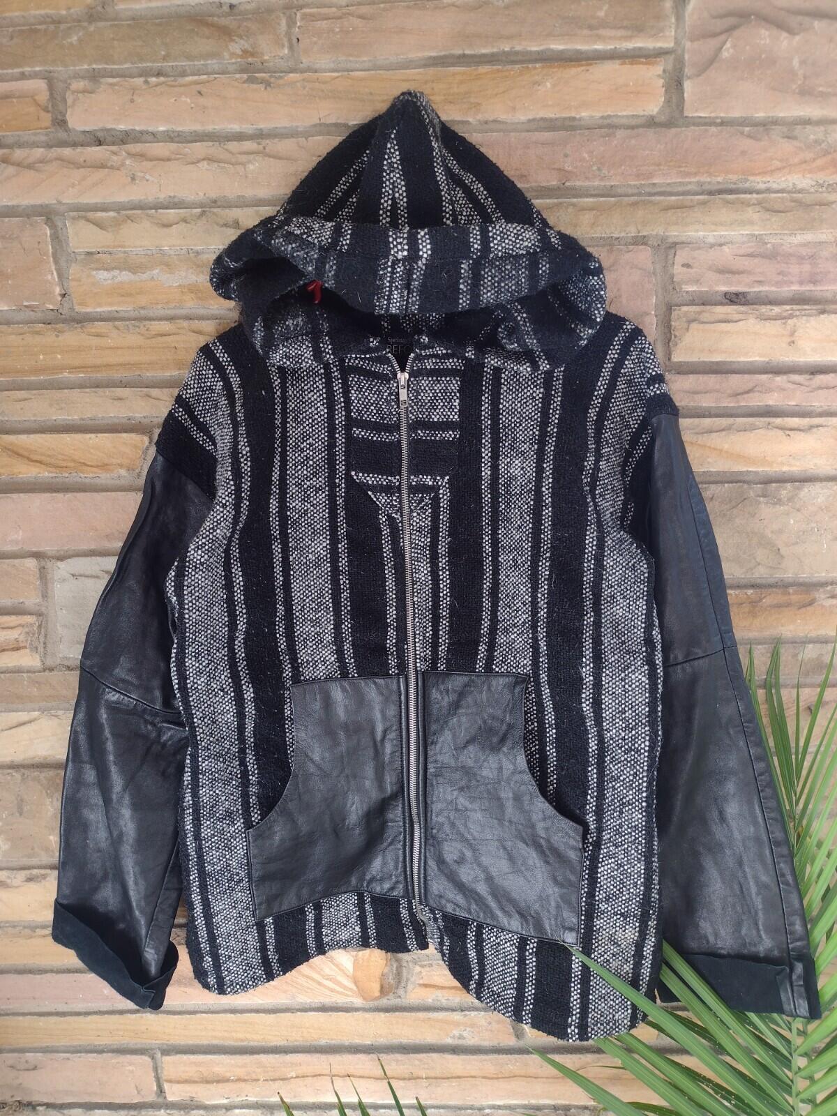 Reformation Spring & Clifton East Deck Baja Leather Jacket Black And White Sz M