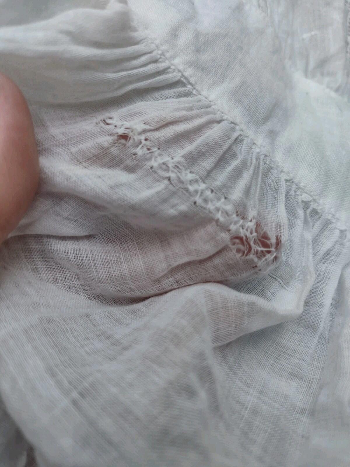 Set Of 2 Antique Estate Handmade Girls Dresses Edwardian Cotton & Taffeta Lace