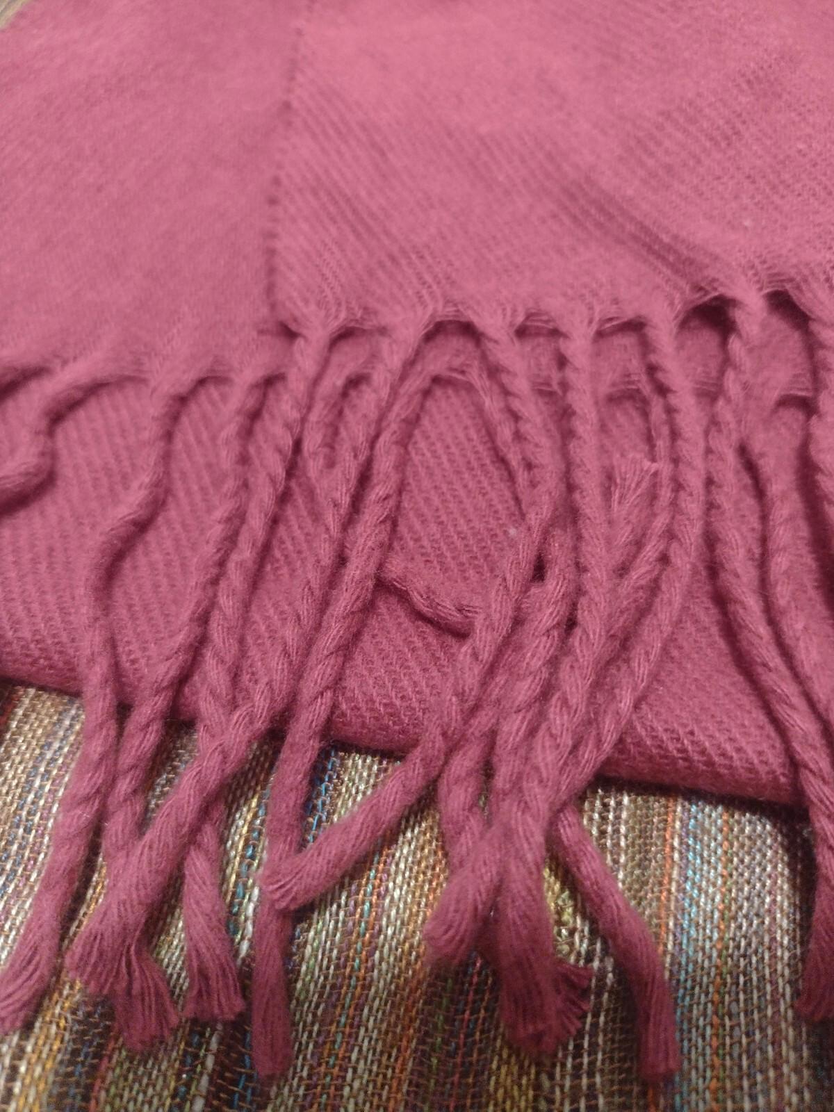 Lot Of 3 Scarves Scarf Lot Multicolor Stripe, Solid Fuchsia & Multicolor Knit