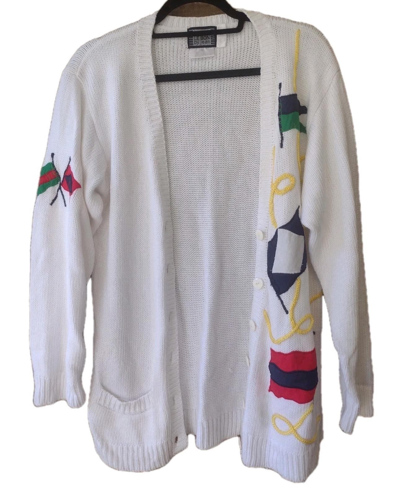 Vintage 80s Joseph Le Bon By Jean Nautical / Sailing Cardigan Sweater Sz S