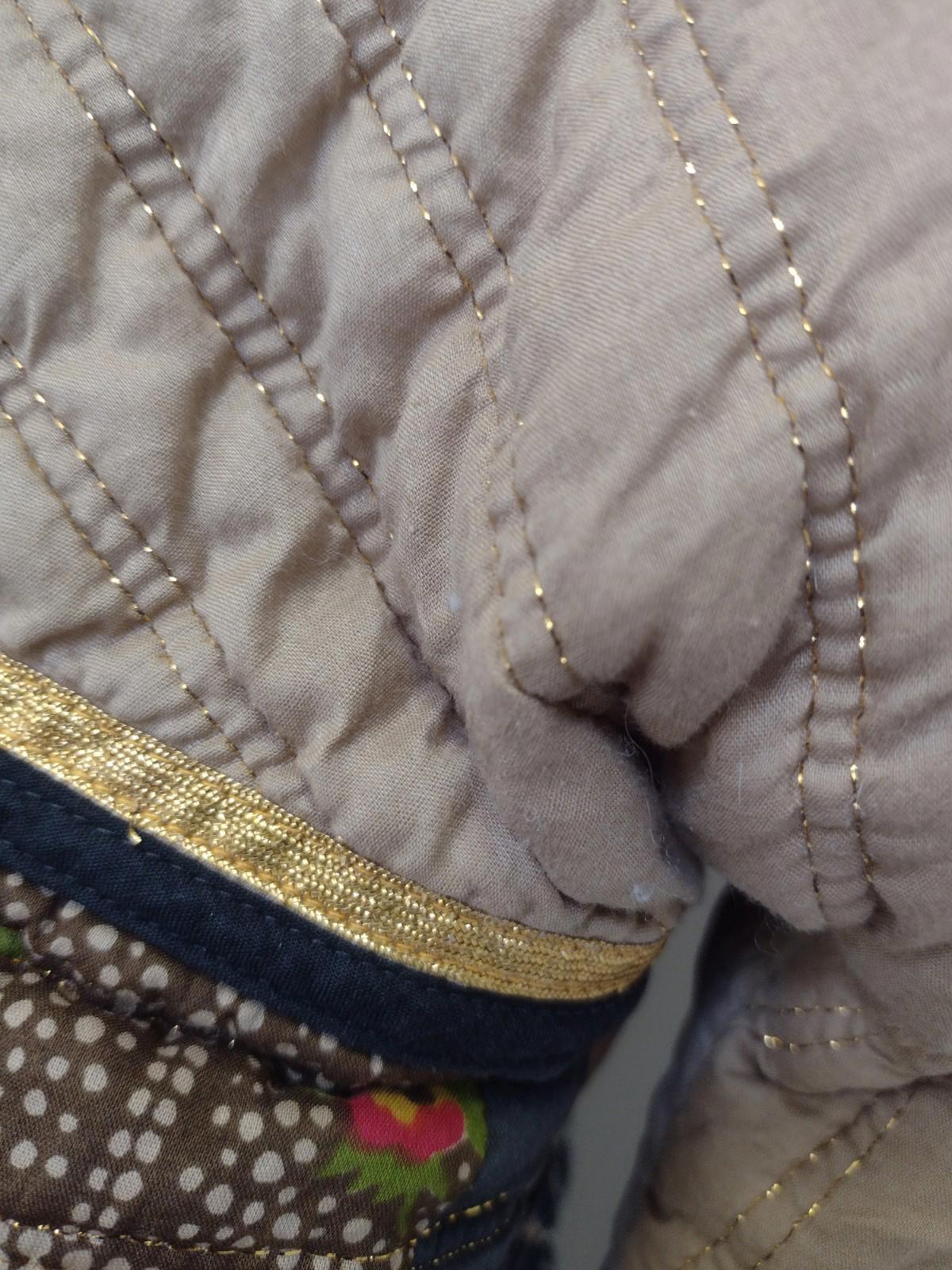 Vintage 70s Thai Lines Bangkok Quilted Butterfly Jacket M Hand Screened Cotton