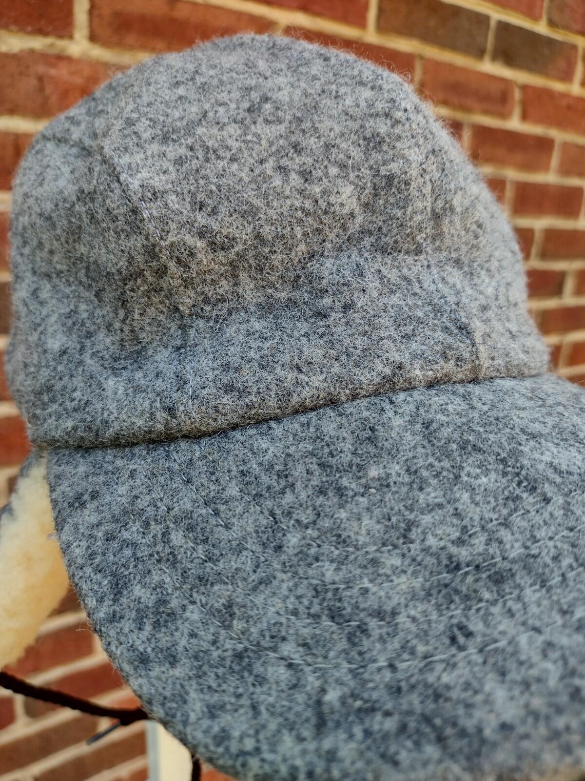 Vintage 80s Filson Wool Trapper Hat Shearling Lined USA ACTWU Medium