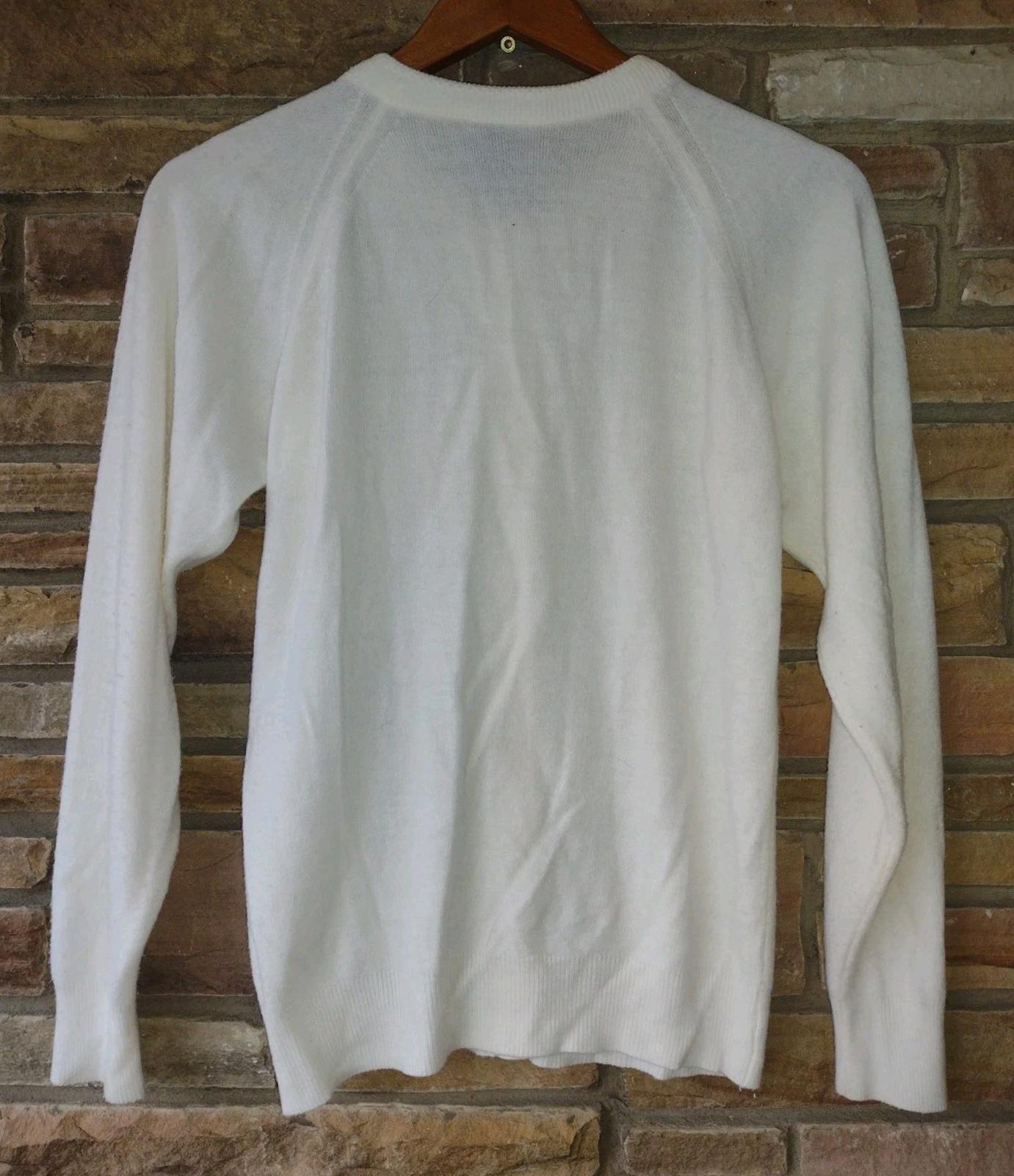 🔥 Vintage 80s Designers Originals Pearl Button Cardigan USA XS Ivory Cream