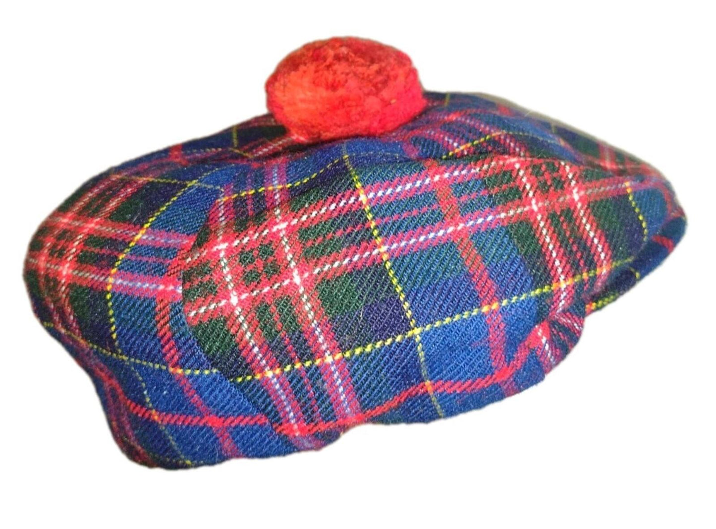 Vintage 50s Shandon Headwear Tartan Wool Tam Balmoral Hat Red Toorie 7 1/4 59