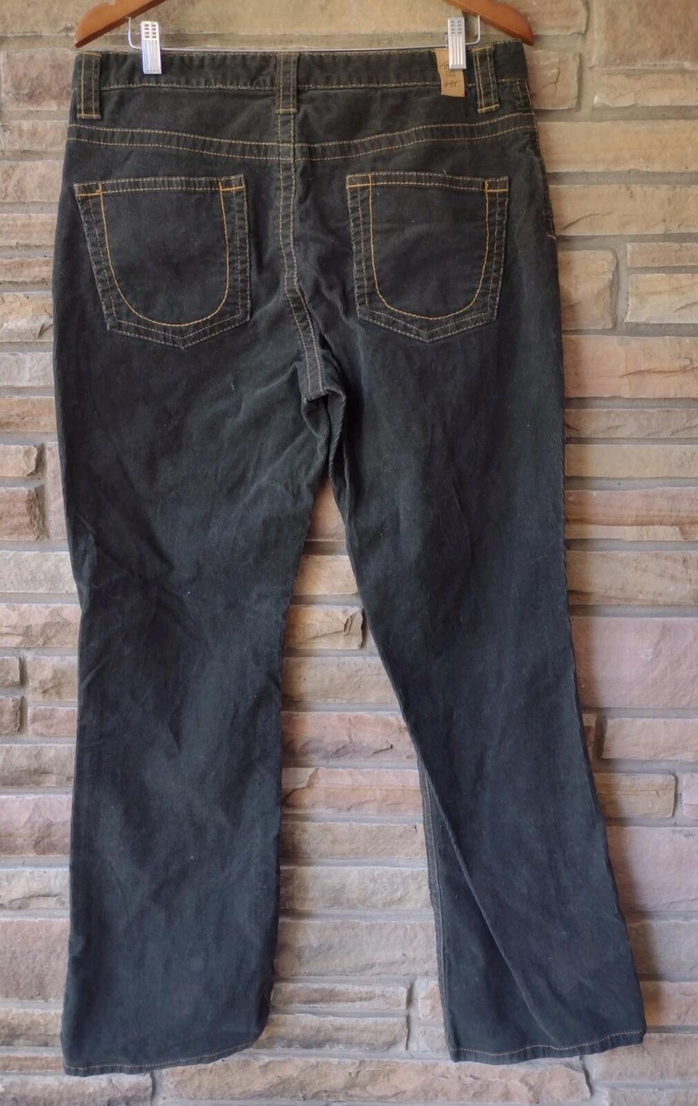 Y2K Tommy Hilfiger Hipster Boot Micro Cord Pants 14 Dark Green 2004
