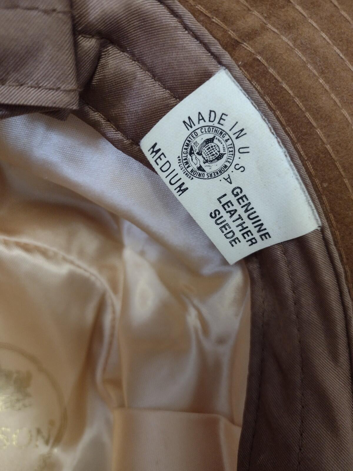 Vintage 80s Stetson Suede Safari Hat Outback Western Indiana Jones Style USA