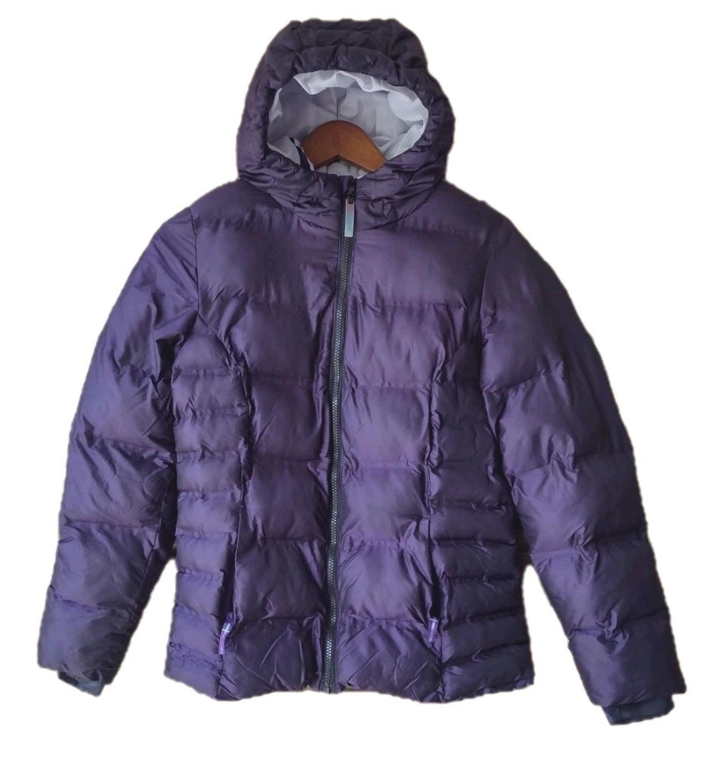 Champion Girls XL 14‑16 Iridescent Purple Puffer Jacket Fleece Lined Hood