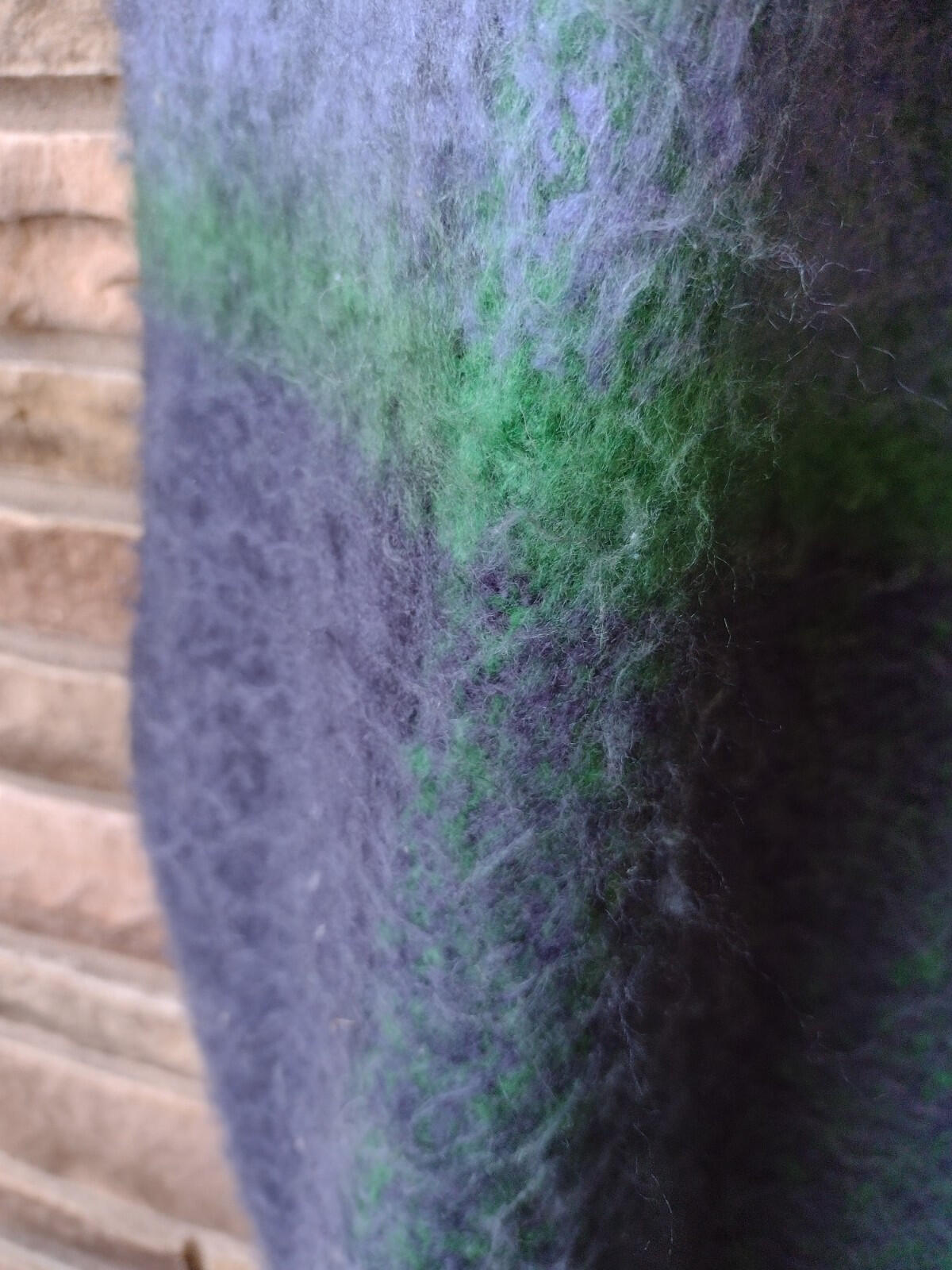 Soft & Fuzzy XL Large Scale Blue & Green Striped Fringe Scarf Wrap Shawl 96 X18