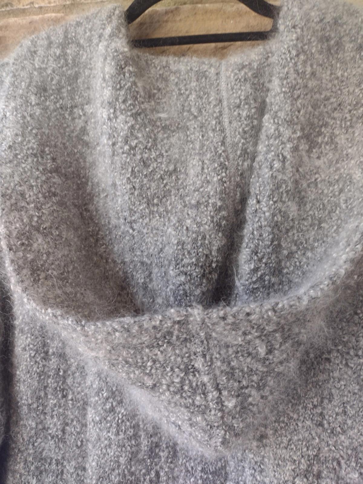 Escada Sport Gray Mohair Wool Hoodie M Y2K Pullover Sweater Soft Unisex Knit