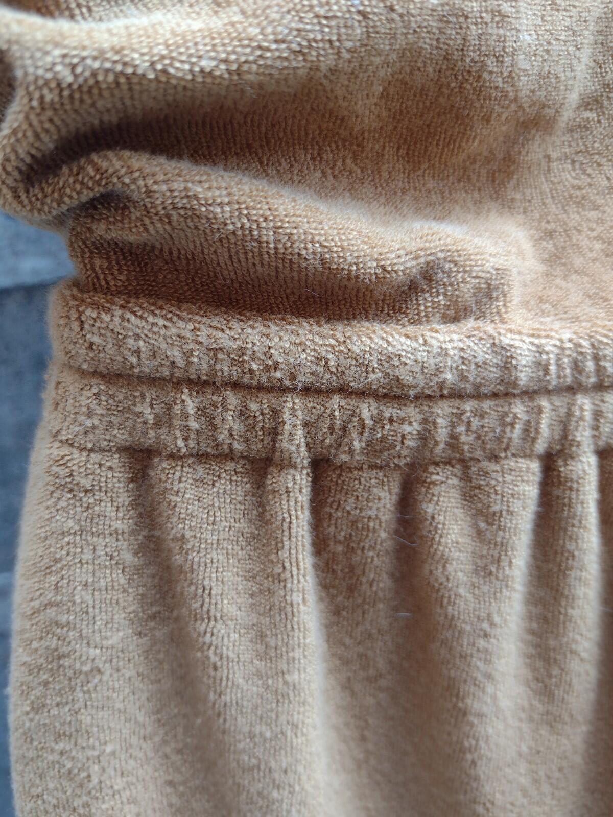 Vintage Style Terry Wide Leg Jumpsuit Spaghetti Strap Caramel Sz S Athleisure