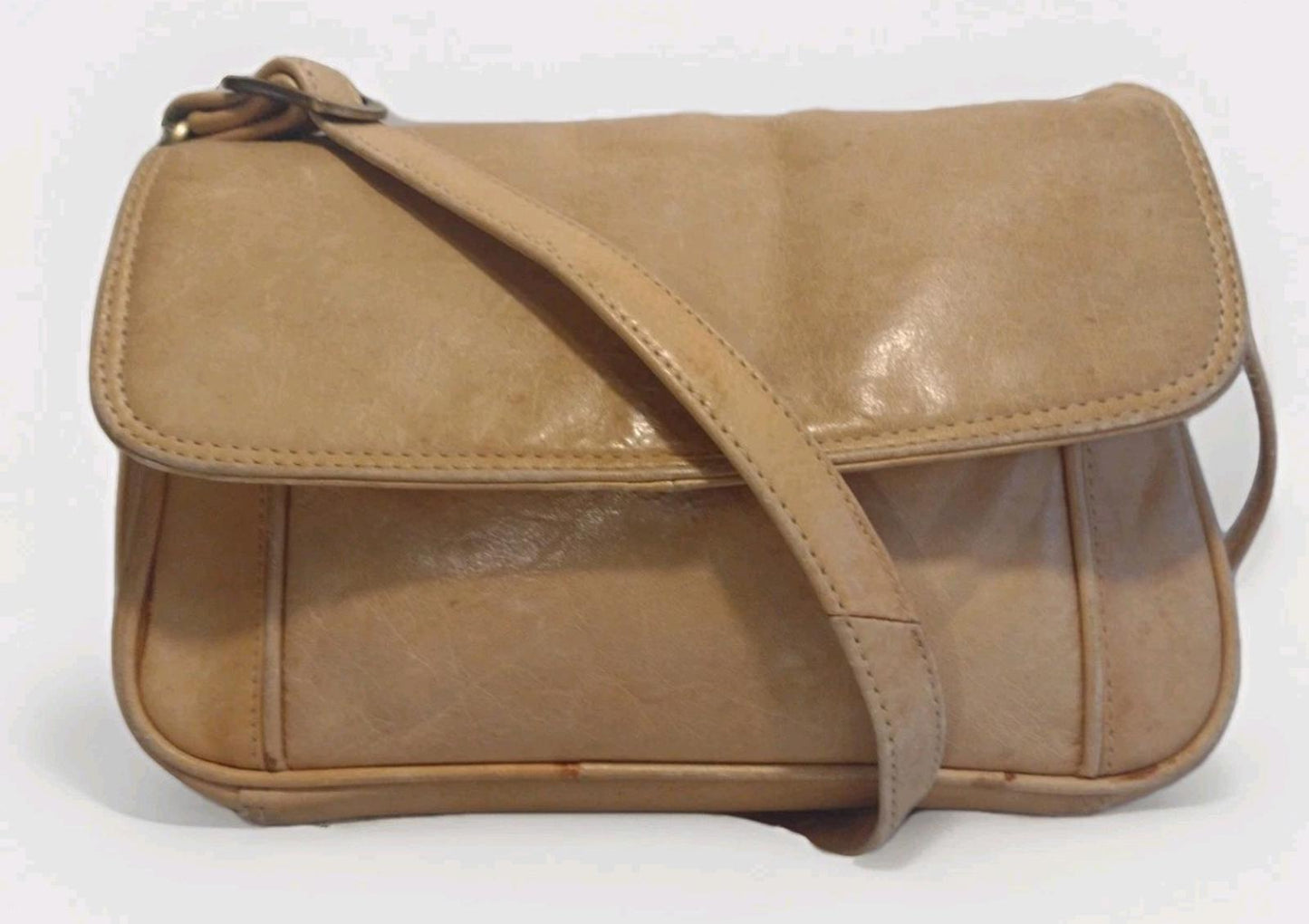Vintage Chaos Distressed Leather Shoulder Bag India 3 Compartments Y2K Utility