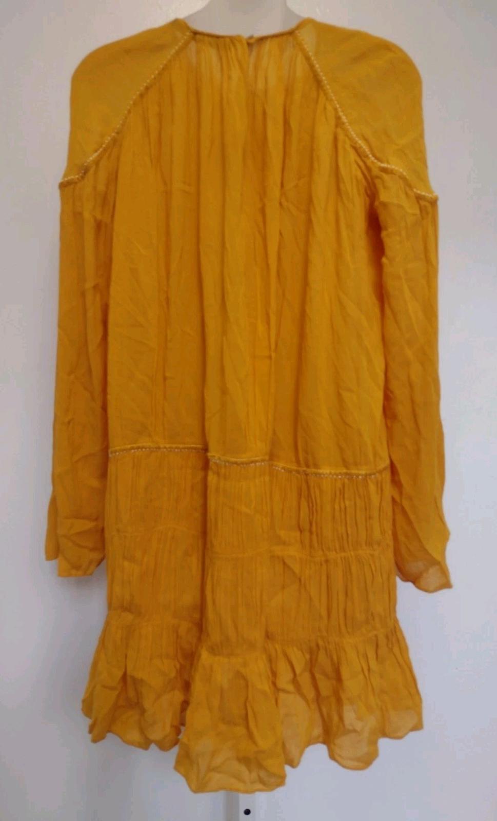 Retired Zara Trafaluc Collection Long Sleeve Dress Yellow Size M Oversized
