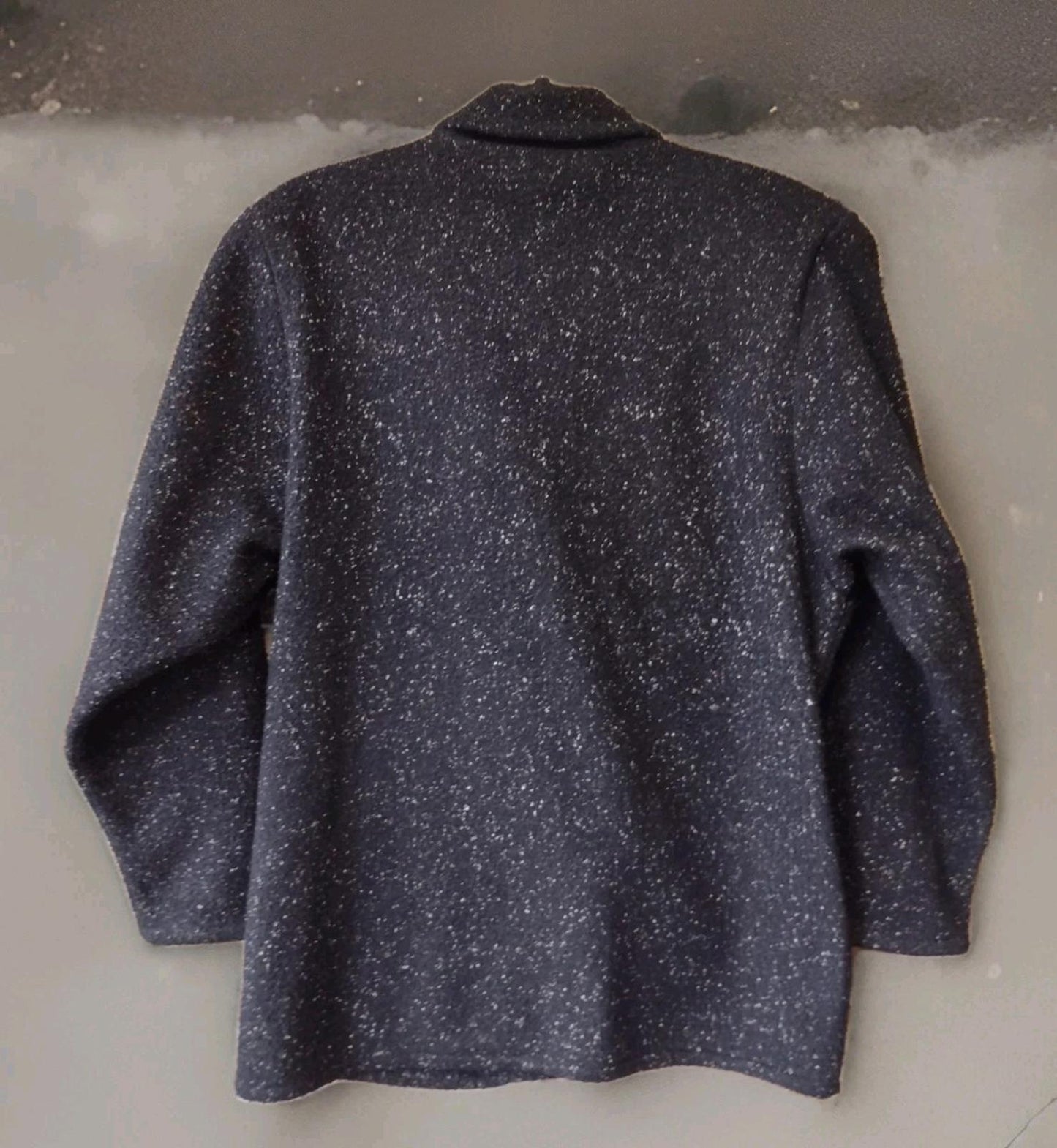 Rare 80s WBRK-FM Tweed Fleece Blazer Jacket S Double Breasted Taiwan RN55449