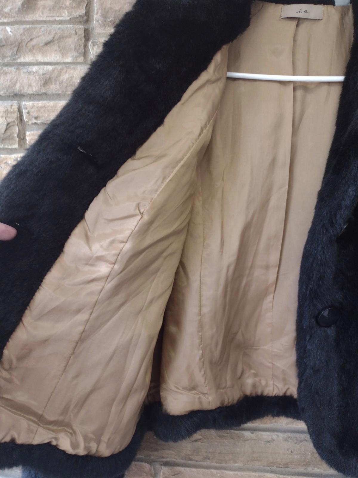 New i.e. Vintage Style Faux Mink Black Short Coat Sz L MSRP $143