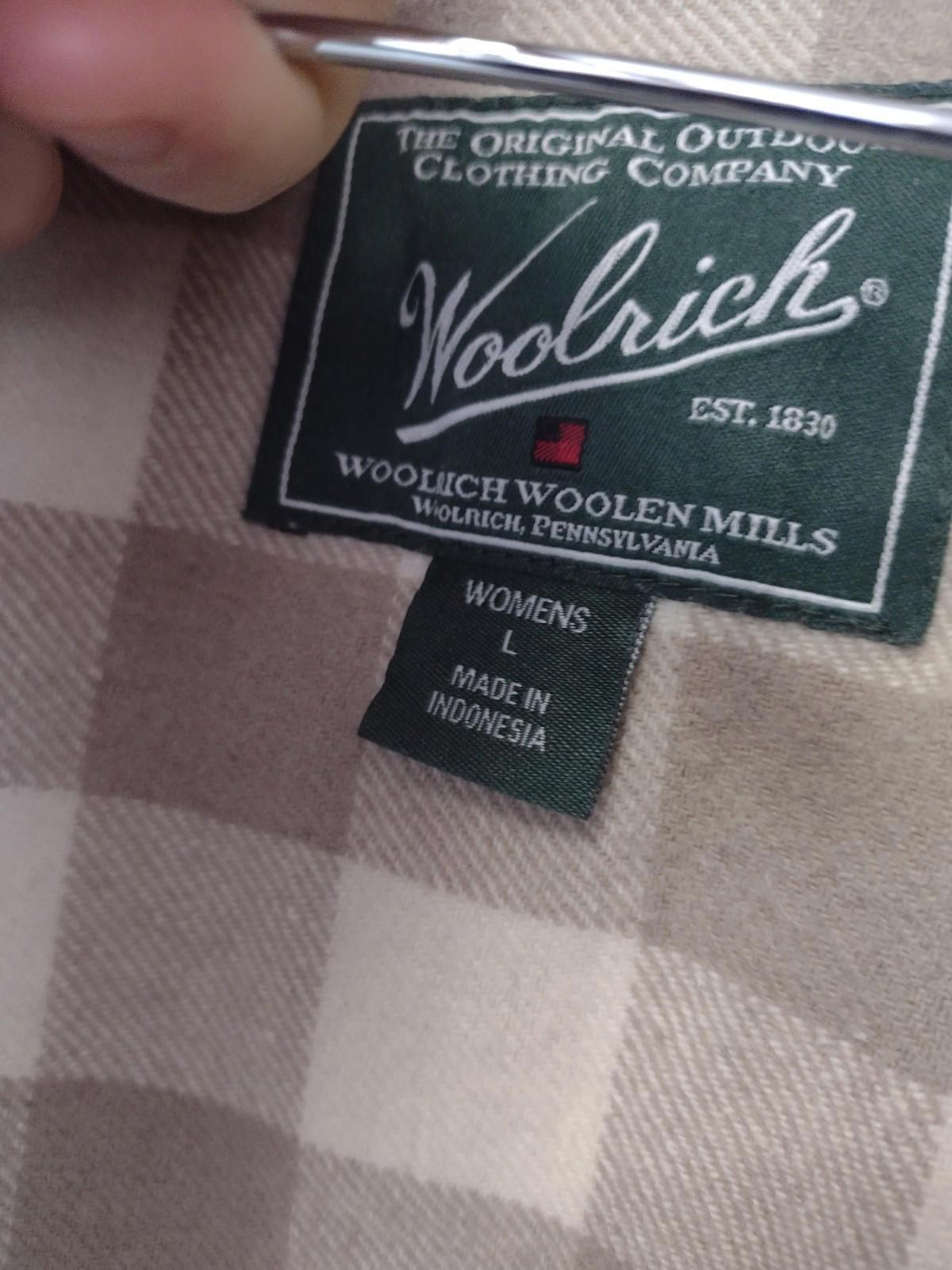 Woolrich Woolen Mills Daiki Suzuki Women's Khaki Parka L Fixed Hood Wool Lining