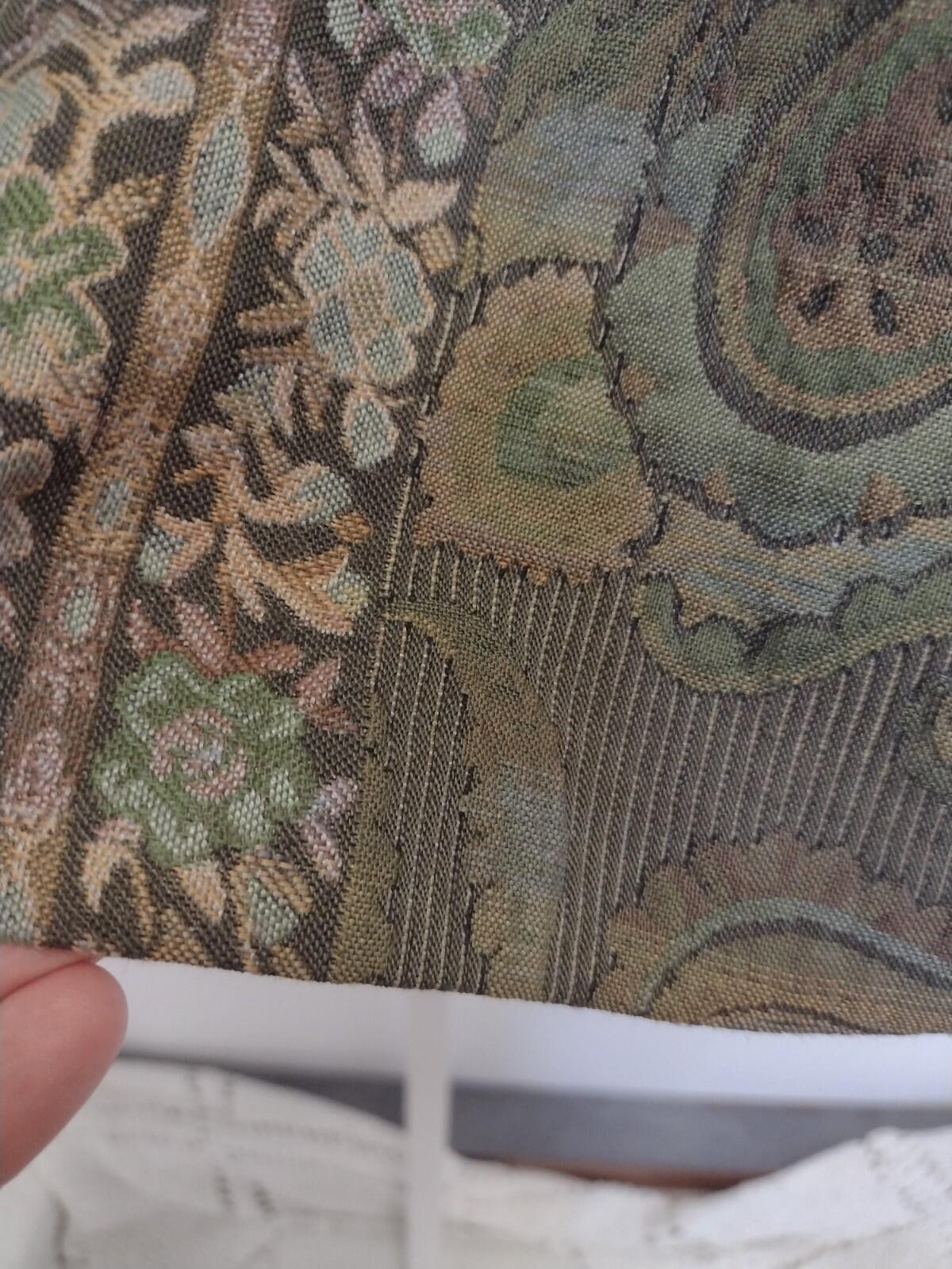 Vintage Koret Tapestry Jacket XL Floral Jacquard Earth Tones Mandarin Collar
