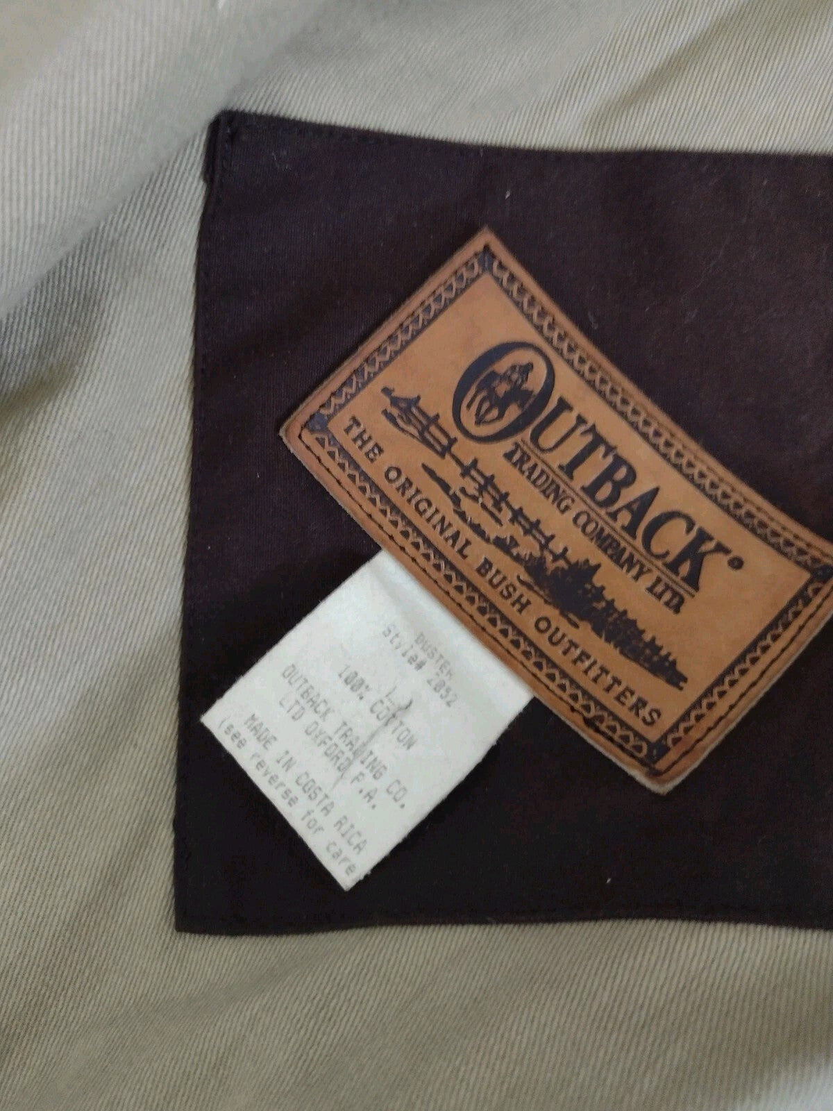 Vintage Outback Oilskin Drover Duster Coat Brown Western Ranch Equestrian L