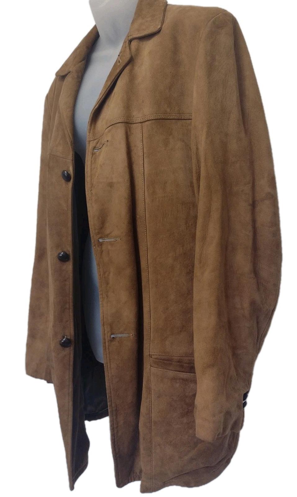 Vintage 60s Sears Oakbrook Suede Jacket M Zip Out Faux Fur Lining Quilon USA
