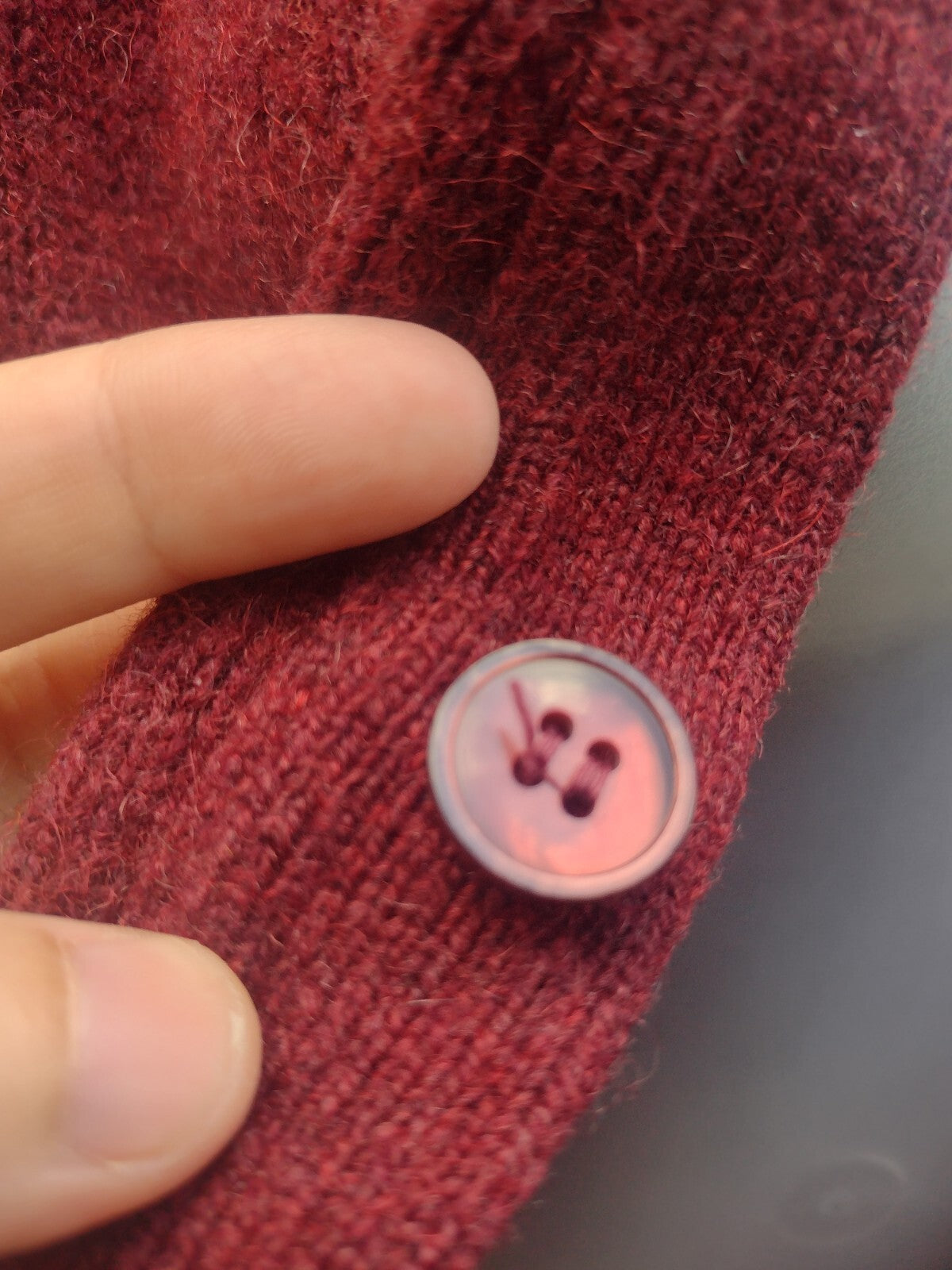 Jantzen Cardigan Sweater Mens L Vintage 80s Burgundy Wool Blend Grandpa USA