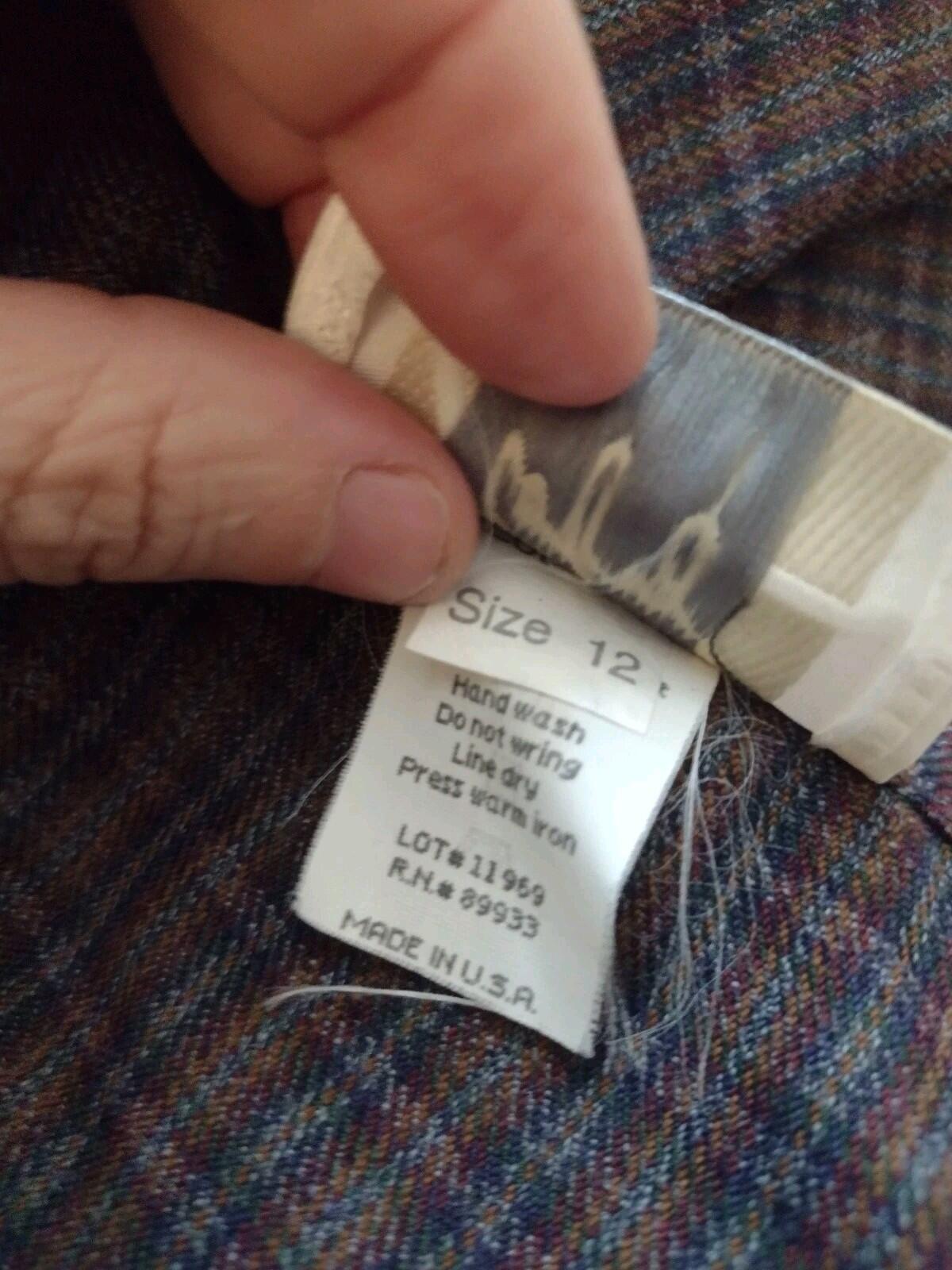 Vintage Torfay Plaid Cropped Jacket Sz 12 Rockabilly Style Made in USA