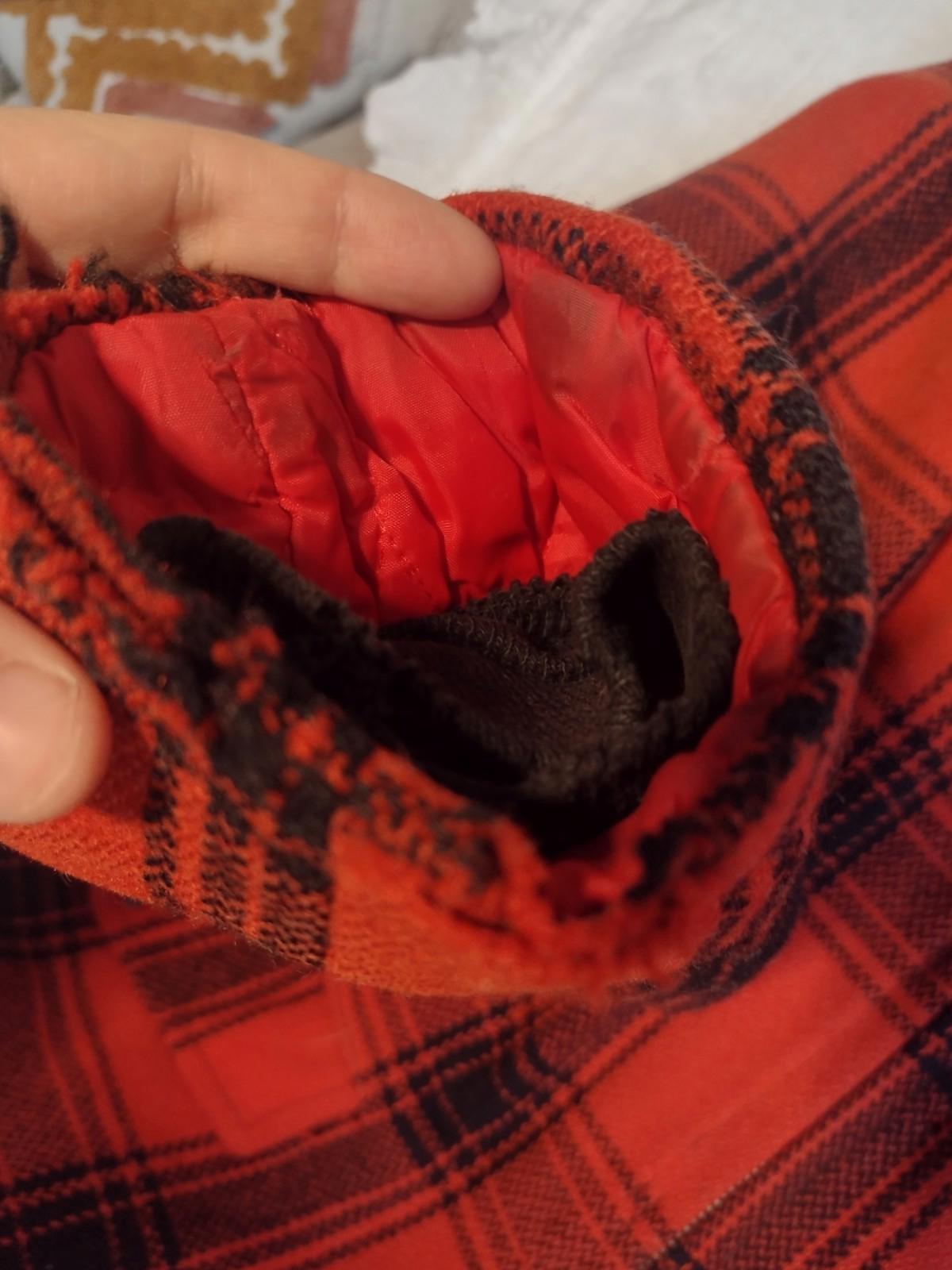Vintage 60s JCPenney Wool Hunting Jacket Red Plaid Clark Zip Size 40 Game Pocket