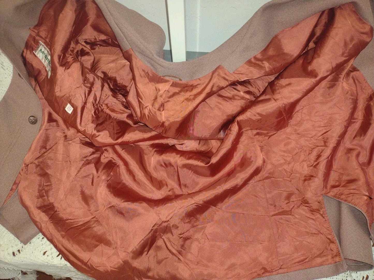True Vintage McGregor Jacket 60s 70s Brick Red USA Made Button Up Sz 44 Lined