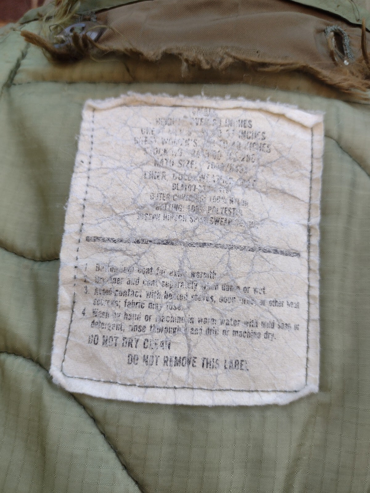 1969 US Army M65 Field Jacket OG-107 Vietnam Era Hood Liner Small Regular