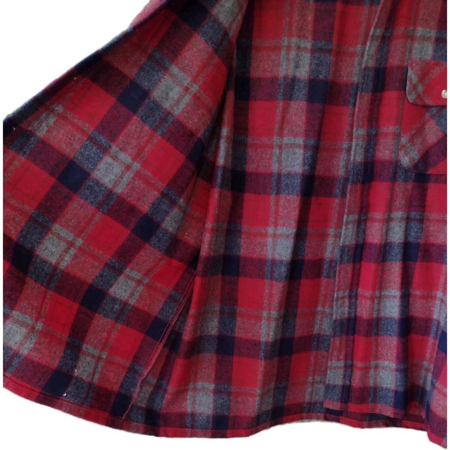 Vintage 70s Oleg Cassini Wool Plaid Shirt L Korea Single Needle Tailoring EUC