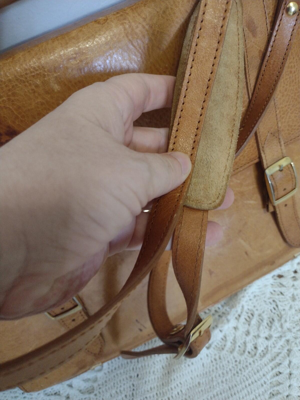 VTG 70s Leather Briefcase Patina Brown 16x12x5 Classic Workwear Executive Bag