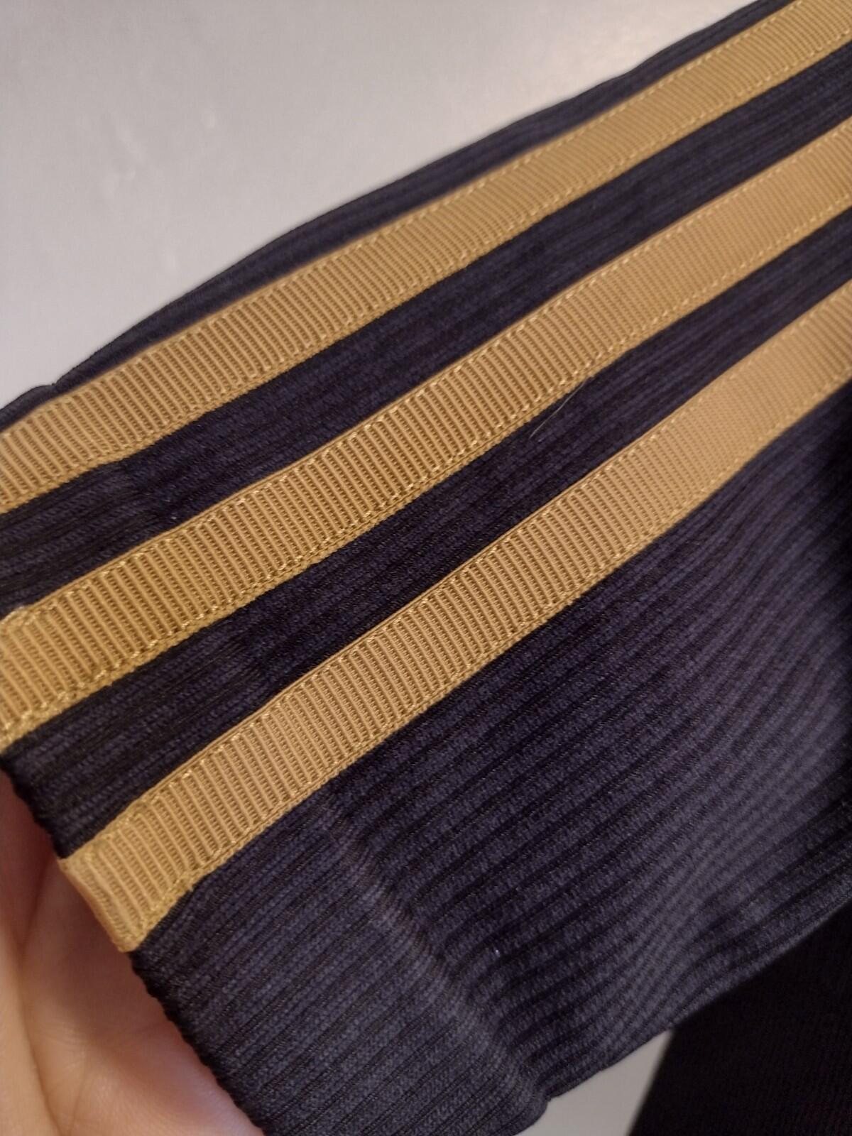 Adidas Ivy Park Ribbed Knit Crop Top Black Gold Logo Size Small