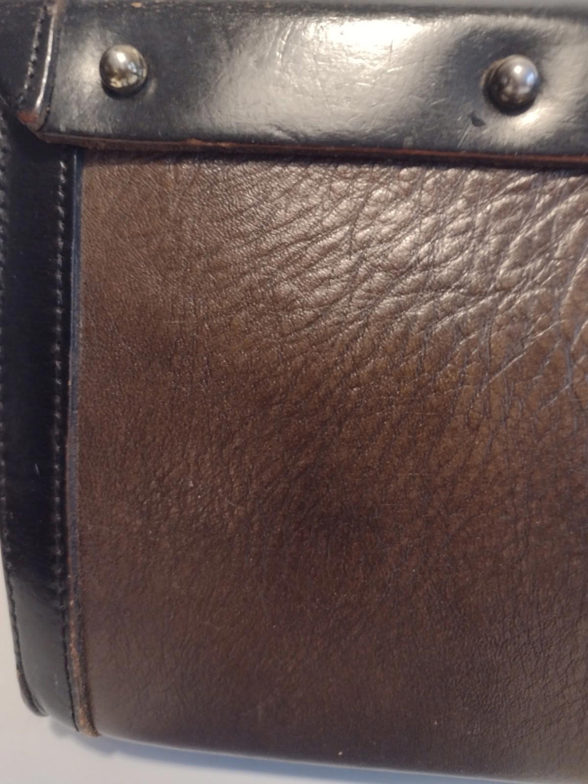 Vintage Zenith Handmade Leather Clutch Canada 1960s Mod Turn Lock Purse