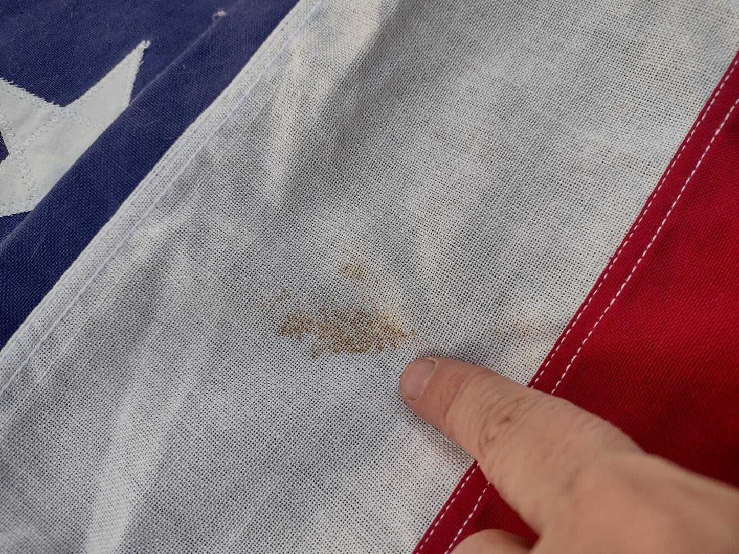 VTG 1960s Valley Forge 5x8 Cotton Flag BEST 2x2 Ply Double Appliqued Stars USA