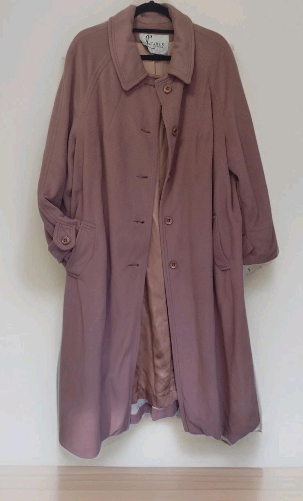 Vintage Kashmiracle Coat XL Lazarus VA Faux Cashmere Bakelite Union USA Mauve